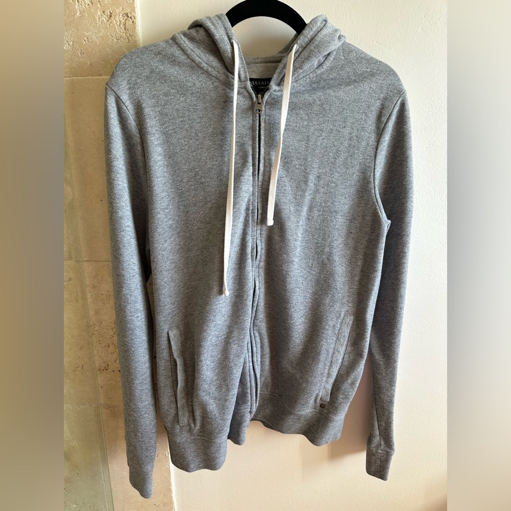 Mens All Saints Radar Hoodie Full Zip Jacket size Large